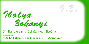 ibolya bokanyi business card